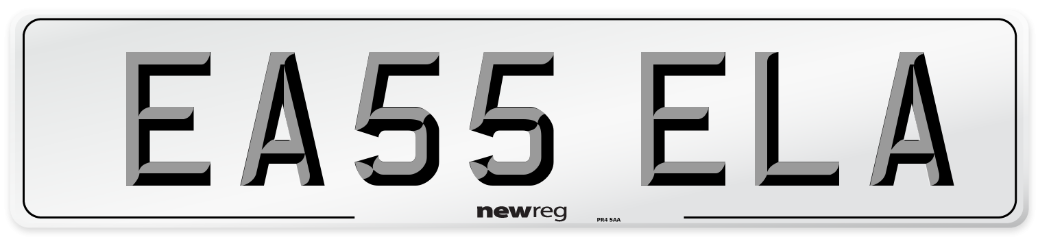 EA55 ELA Number Plate from New Reg